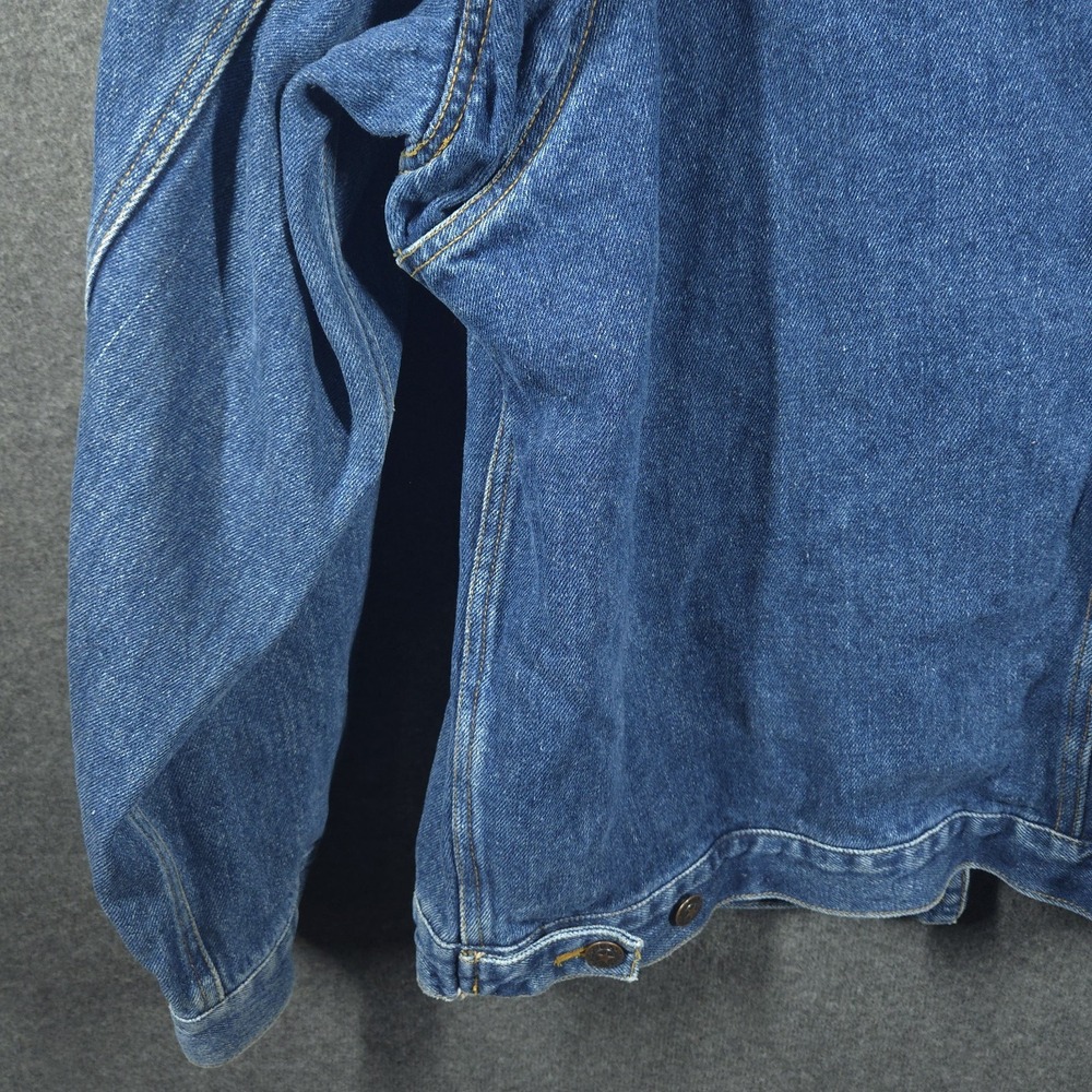 Vtg Faded Glory Denim Barn Coat L Mens 90s Workwear Corduroy Collar Chore Coat - Picture 13 of 16